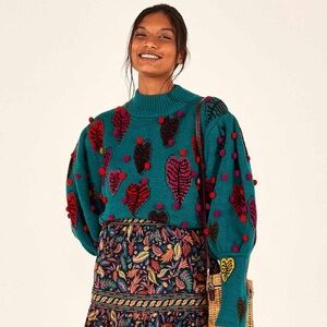 Farm Rio Monstera Hearts Sweater